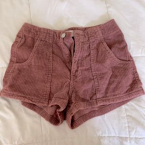 Burgundy corduroy shorts